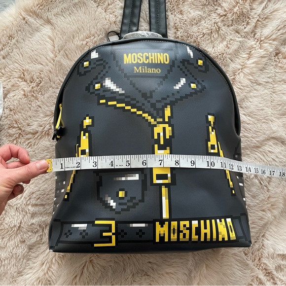 MOSCHINO X SIMS NWT runway leather pixel effect limited edition unisex back pack - Picture 8 of 16